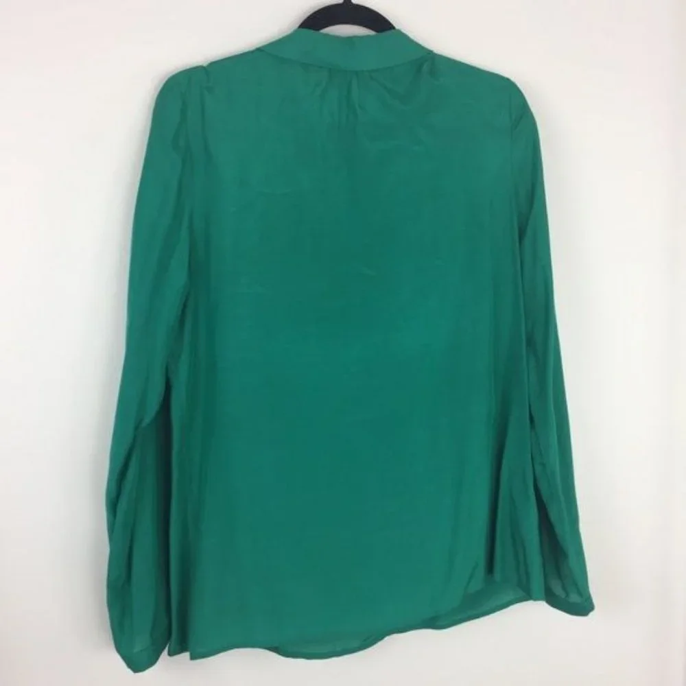 BODEN Green Silk Blend Peter Pan Tuileries Top Blouse sz 14 UK 18 Women's Plus - Picture 4 of 7